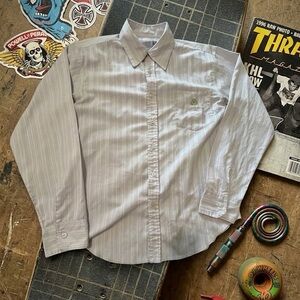Vintage Element Men's Light Gray Pinstripe Dress Shirt